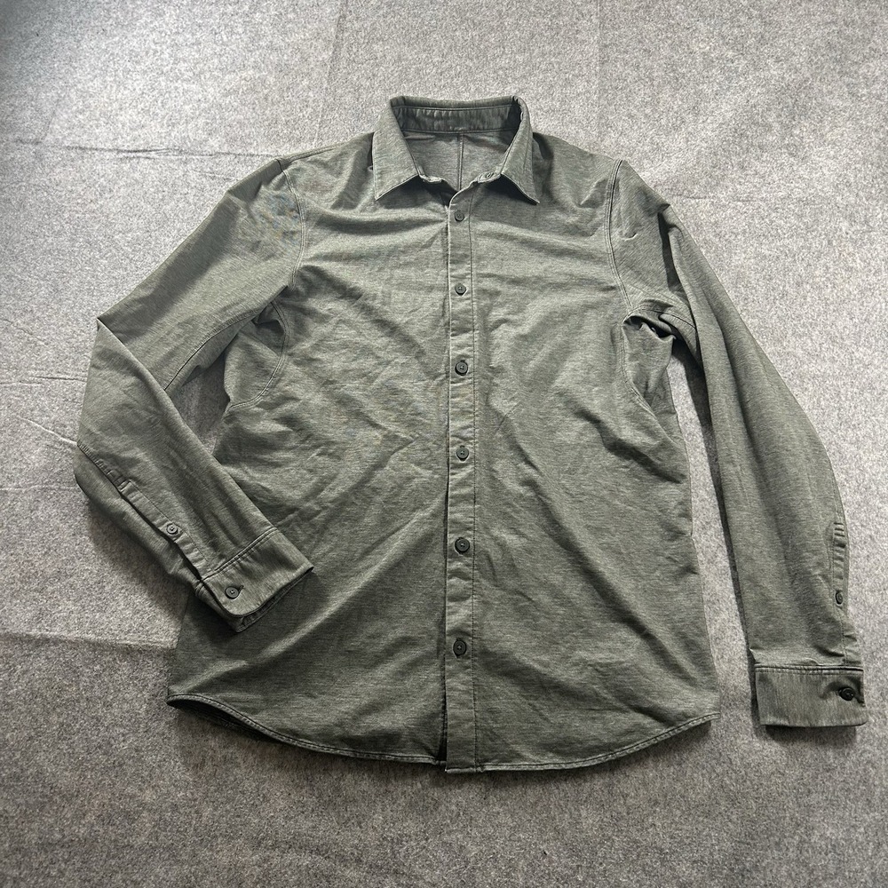 Lululemon Commission Shirt Mens Small Green Stretch Button Down
